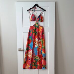 Kulani Kinis Cutout Printed Cover Up-Maxi Dress